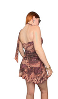 Tube dress with scarf
