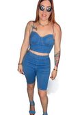 Bustier/Corset Biker Short Set