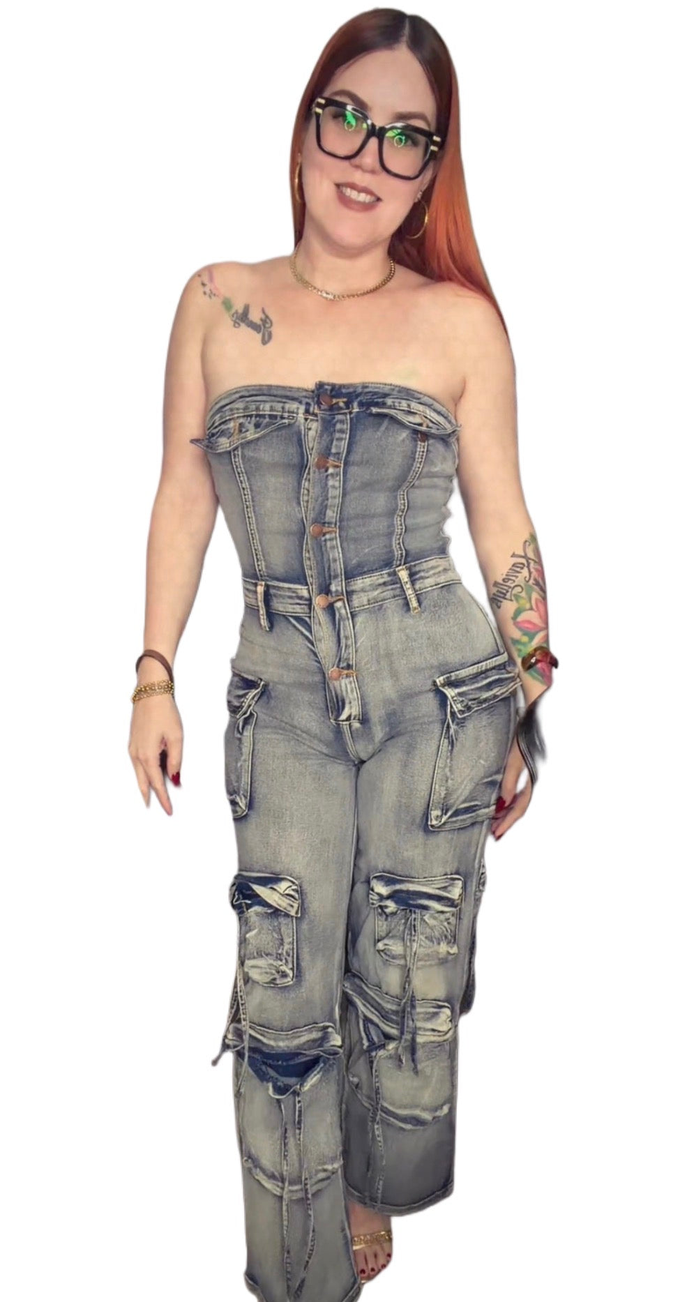 Cargo Denim Jumpsuit