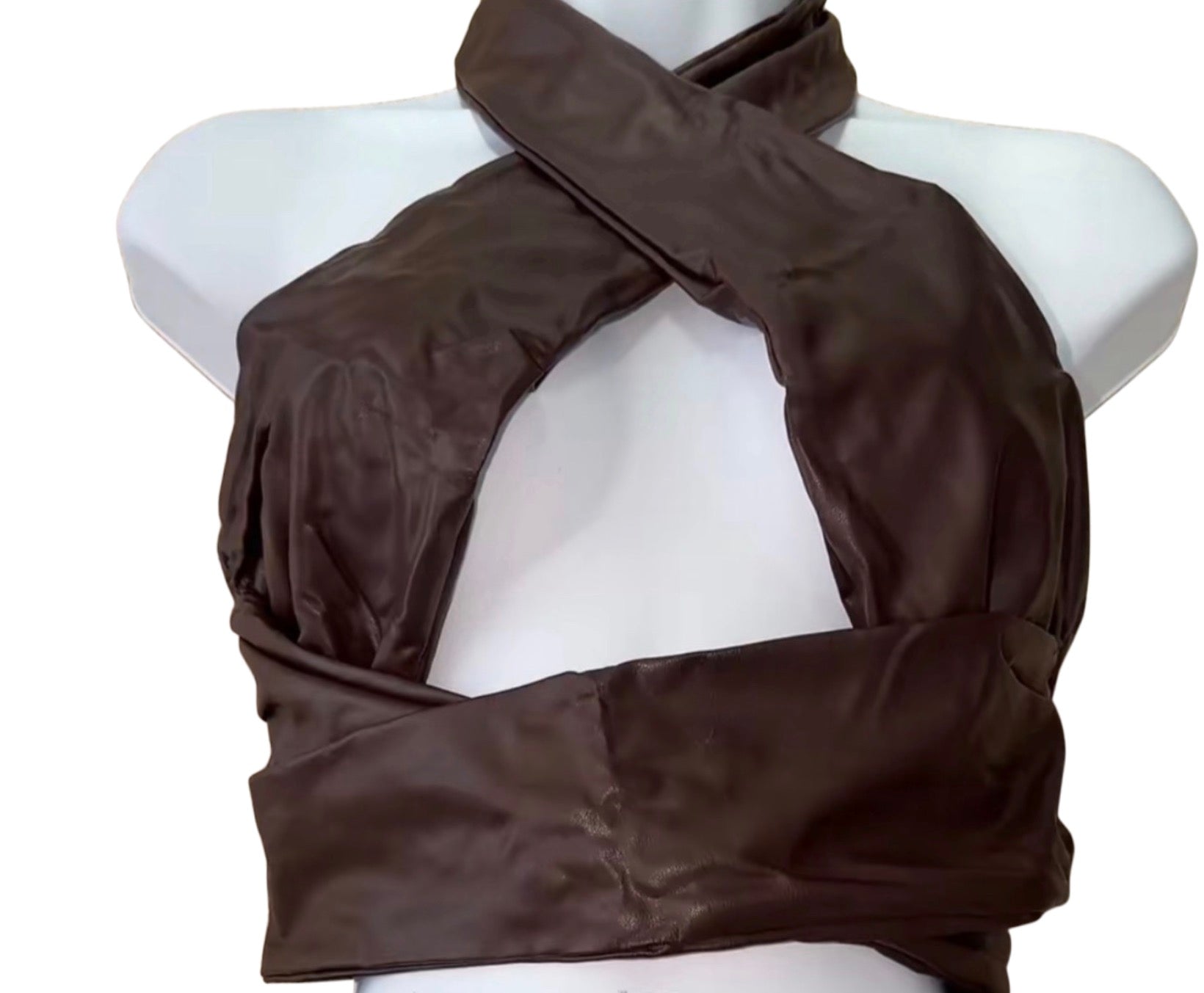 Crop Top V Leather